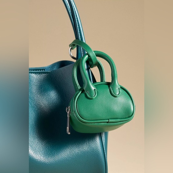 NWT Anthropologie Mini SLG Bag Charm | Keychain | Vegan Leather | British Tan - Picture 9 of 15